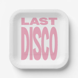 Plato De Papel Última Fiesta de Despedida de Soltera Disco Rosa B