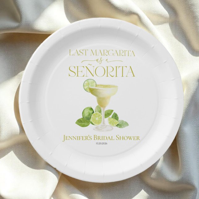Plato De Papel Última Margarita Como Una Ducha Bridal Señorita (Subido por el creador)
