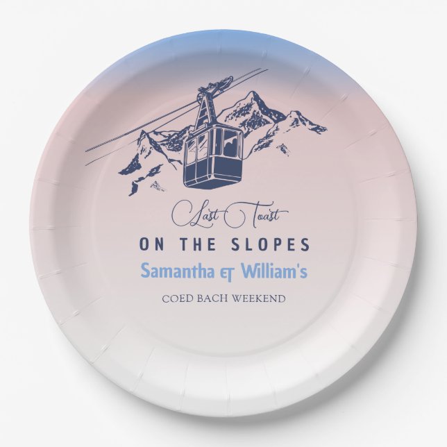 Plato De Papel Última Tostada En La Bachillerato De Esquí Gracias (Anverso)