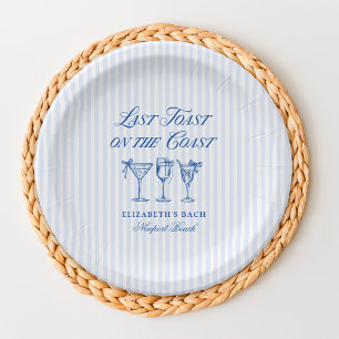 Plato De Papel Último brindis en la costa Elegantes lazos dibujad