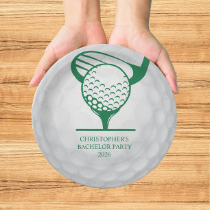 Plato De Papel Último Golf Country Club Licenciado Negro Verde