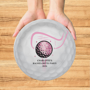 Plato De Papel Último Golf Swing de Soltera Rosa