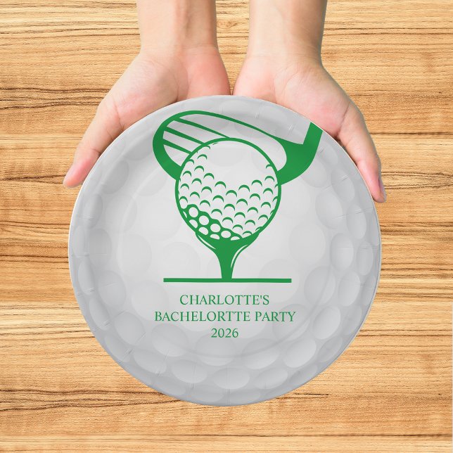 Plato De Papel Último Golf Swing de Soltera Rosa Verde (Subido por el creador)