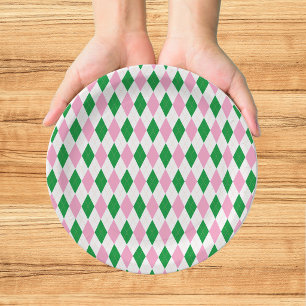 Plato De Papel Último Golf Swing de Soltera Rosa Verde