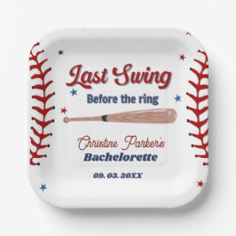 Plato De Papel Último swing antes del anillo Beisbol Despedida de