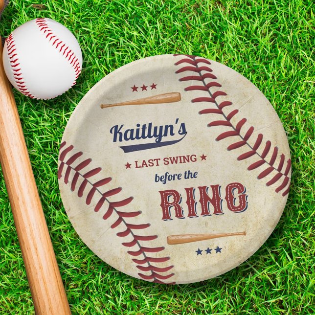 Plato De Papel ¡Último swing antes del anillo! Soltera de béisbol (Subido por el creador)