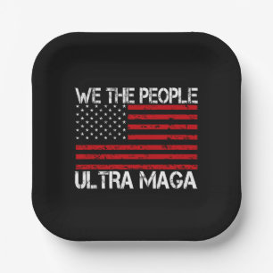 Plato De Papel Ultra Maga Pro Trump 2024 Funny Republicano
