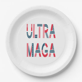 Plato De Papel Ultra MAGA Trump Patriótico Republicano Conservado