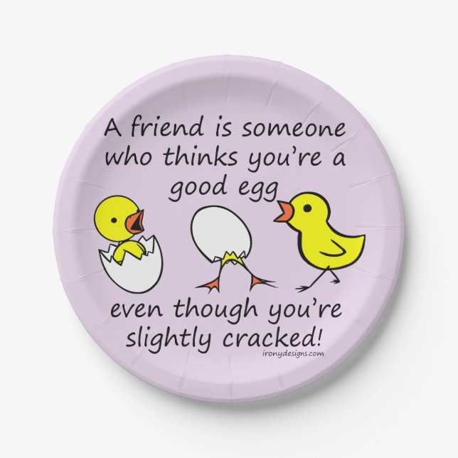 Plato De Papel Un amigo es alguien el decir divertido de BFF (Anverso)