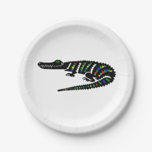 Plato De Papel ¡Un animal fiesta! CROCODILE - Animales en peligro