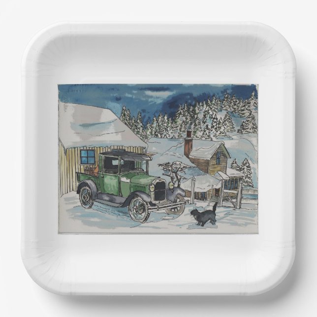 Plato De Papel Un asiento cálido (Anverso)