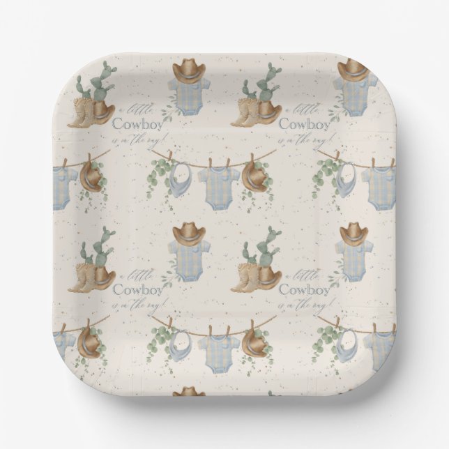 Plato De Papel Un Baby Shower de un niñito (Anverso)