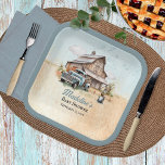 Plato De Papel Un Baby Shower de un pequeño granjero.<br><div class="desc">Rústico granero de campo y accesorios de Baby Shower para camionetas con nuestro diseño de invitación de Baby Shower "A Cute Little Farmer Is On His Way".</div>