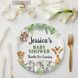 Plato De Papel Un Baby Shower un poco salvaje