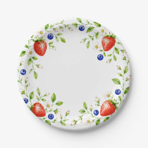 Plato De Papel Un bebé de fresa y arándano dulce