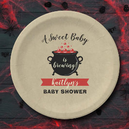 Plato De Papel Un bebé dulce está preparando Baby Shower de Hallo