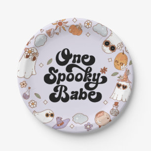 Plato De Papel Un Bebe Espeluznante Groovy Cumpleaños de Hallowee