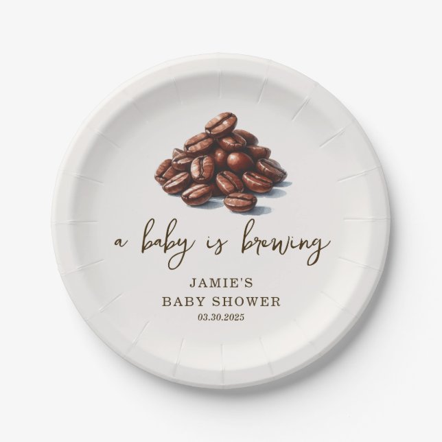 Plato De Papel Un bebé está preparando Baby Shower (Anverso)