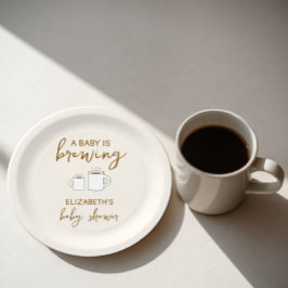 Plato De Papel Un bebé está preparando Baby Shower