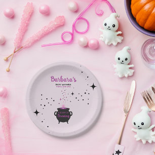 Plato De Papel Un bebé está preparando Baby Shower de Halloween