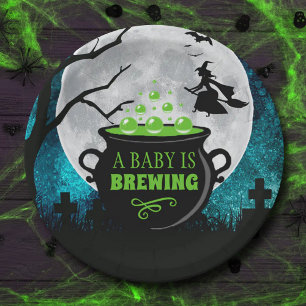 Plato De Papel Un bebé está preparando Baby Shower de Halloween