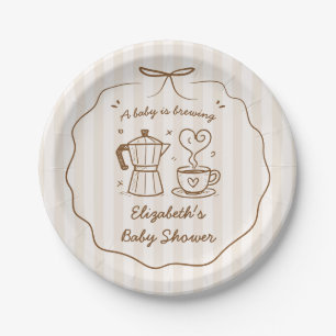 Plato De Papel Un bebé está preparando café