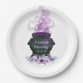 Plato De Papel Un bebé prepara Baby Shower de Halloween