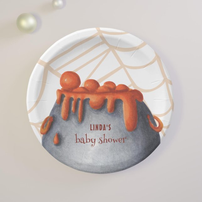 Plato De Papel Un bebé prepara Baby Shower de Halloween (Subido por el creador)