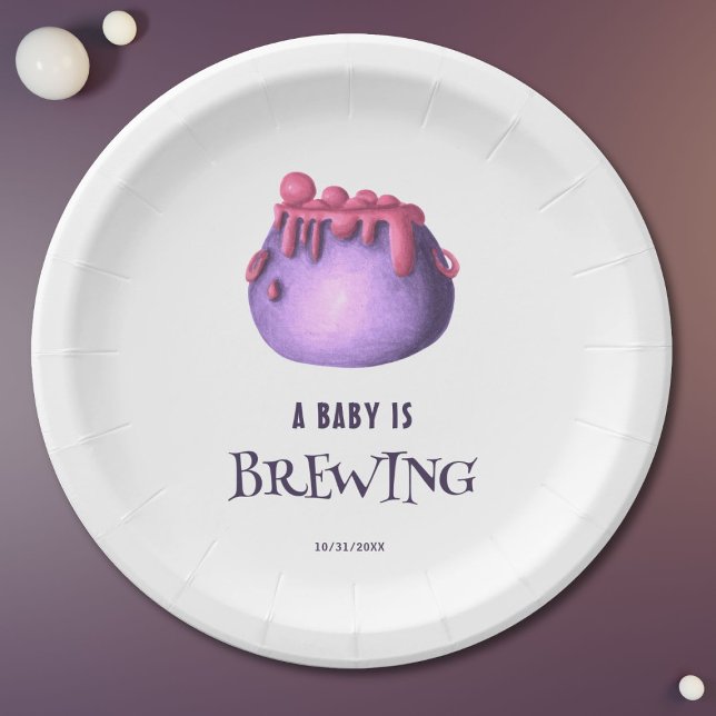 Plato De Papel Un bebé prepara Baby Shower de Halloween (Subido por el creador)