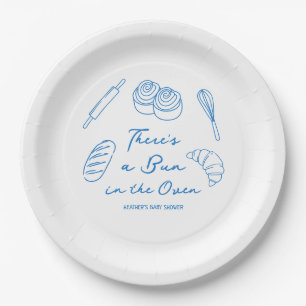 Plato De Papel Un bollo en el Baby Shower del niño pan de horno