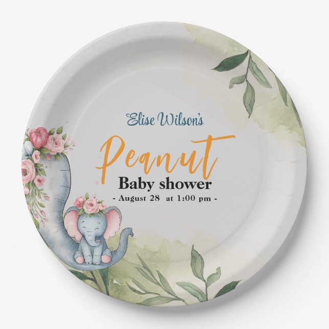 Plato De Papel Un cacahuete dulce está en camino (Anverso)