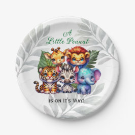 Plato De Papel Un cacahuete está en camino | BABY SHOWER