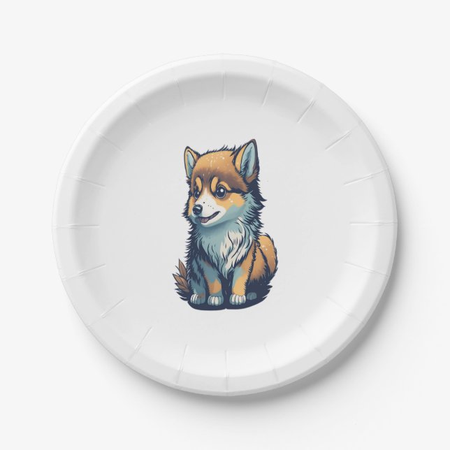 Plato De Papel Un cachorrito lindo   (Anverso)