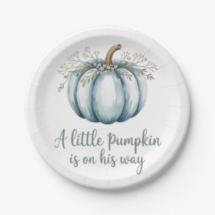 Plato De Papel Un calabaza está de camino Baby Shower