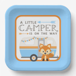 Plato De Papel Un camper RV Camper Baby Shower Blue