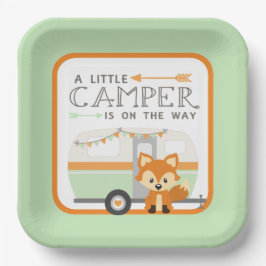 Plato De Papel Un camper RV Camper Baby Shower Green