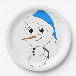 Plato De Papel un chibi snowman