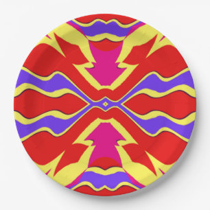 Plato De Papel Un diseño clásico de varios colores elegante papel