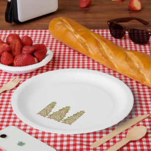 Plato De Papel Un diseño floral simétrico y vibrante con int
