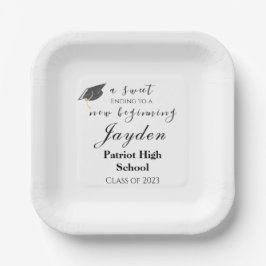 Plato De Papel Un dulce final a una nueva graduación inicial
