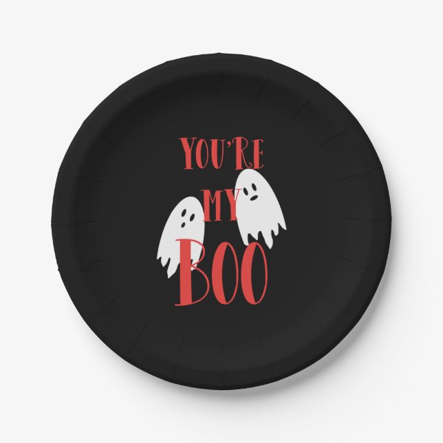 Plato De Papel Un fantasma de Halloween (Anverso)