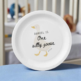 Plato De Papel Un favor del primer cumpleaños de Silly Goose