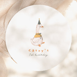 Plato De Papel Un Fiesta del primer cumpleaños de Silly Goose