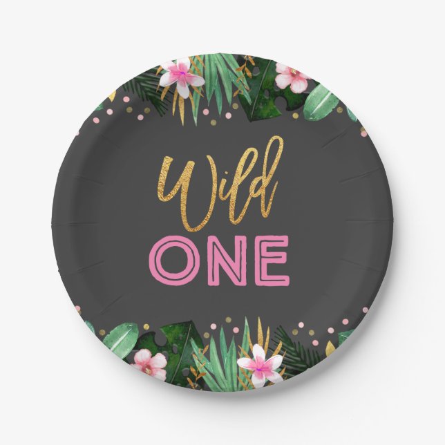 Plato De Papel Un fiesta salvaje de los animales de la selva de (Anverso)