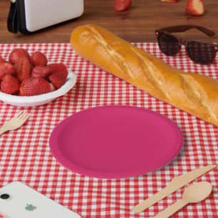 Plato De Papel un fondo rosa con un borde blanco