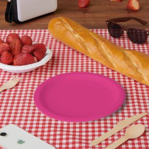 Plato De Papel un fondo rosa con un borde negro