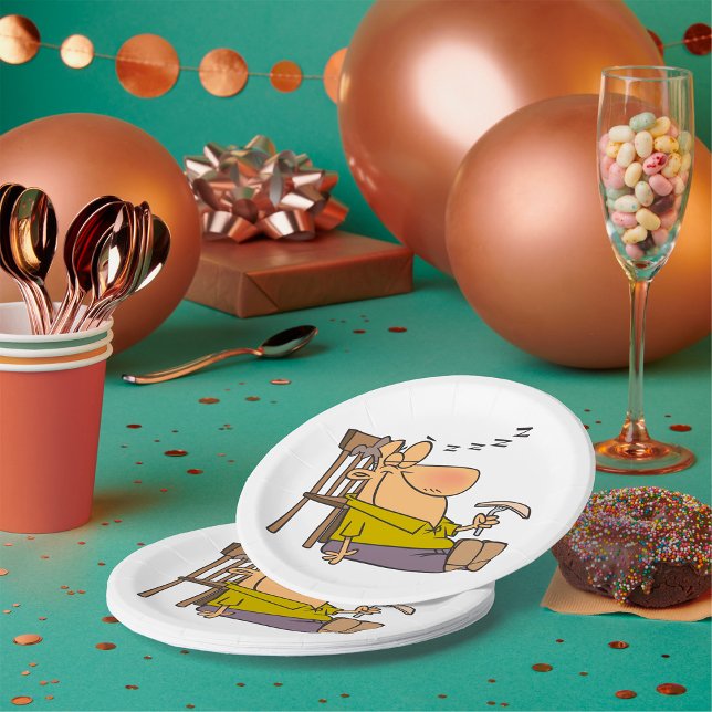 Plato De Papel Un hombre con sueño y un sandwich (Subido por el creador)