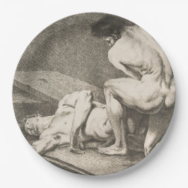 Plato De Papel Un hombre levanta las piernas de otro hombre