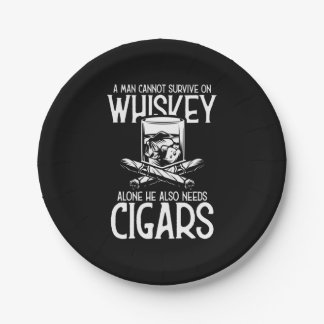 Plato De Papel Un Hombre Que Ama Whiskey Y Cigar