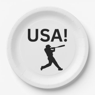 Plato De Papel Un jugador de béisbol de EE.UU. usa el punto como